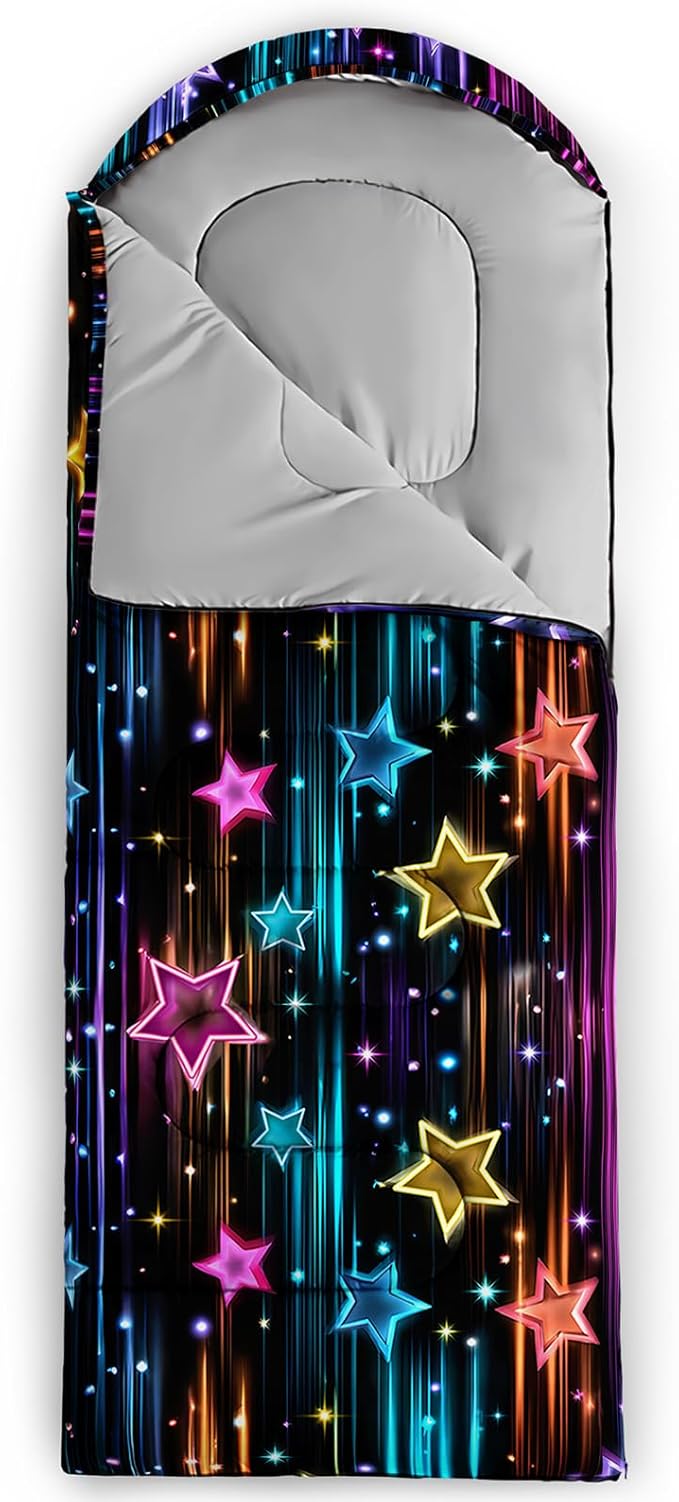 QOOMO Animals Camping Sleeping Bags,3 Season Warm & Cool Weather,Lightweight,Waterproof Sleeping Bags for Adults & Kids,Traveling,and Outdoors,Camping Gear Equipment