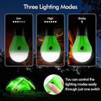 Portable LED Tent Lamp, Clip Hook Hurricane Emergency Light Bulb, Camping Equipment Lanterns for Hiking, Backpacking Outage, B-CLOSED-HOOK, 4 Packs