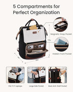 LOVEVOOK Laptop Backpack for Women with Giant Tumbler Holder Pocket, 15.6 inch Travel Work Bag Purse for Nurse Teacher, Waterproof Casual Daypack for College Business