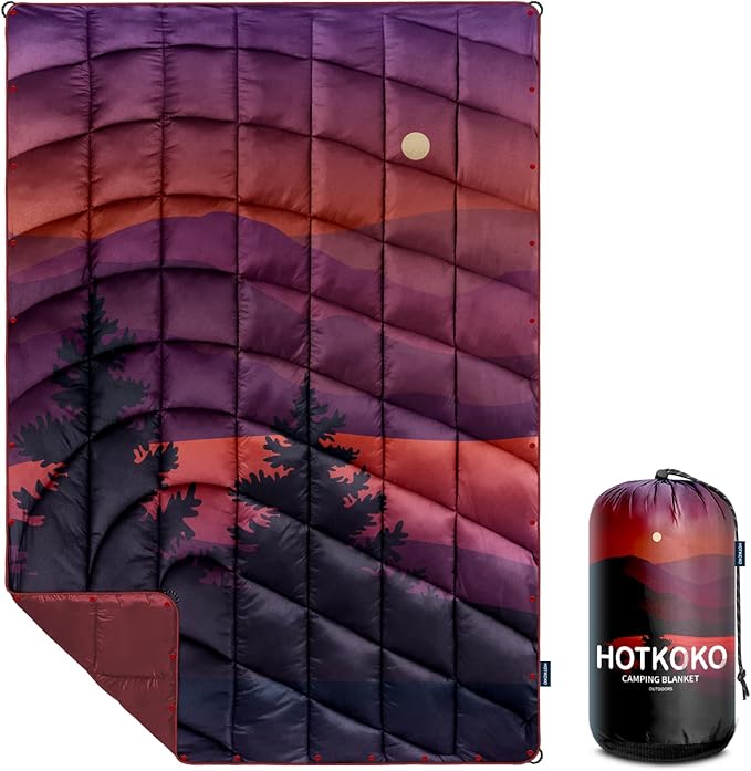 Camping Blanket,Lightweight Puffy Printed Camping Blanket Packable Outdoor Blanket for Camping,Traveling, Stadium, Hiking, Picnics