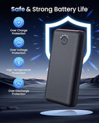 Portable Charger Power Bank 40000mah, USB C Fast Charging 22.5W External Battery Pack Phone Charger Quick Charge with 3 Outputs & 2 Inputs for iPhone Samsung Galaxy Android Travel Camping