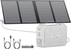 60W Portable Solar Panels, Foldable Solar Panel Charger for Portable Power Station(Under 500W), with Adjustable Kickstands, DC 18V Output, USB 3.0 and Type-C Ports for Camping Van RV Trip