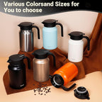 51Oz Thermal Coffee Carafes For Keeping Hot/Cold, Stainless Steel Coffee Carafe, Dustproof Insulated Water Carafe for Party/Home,Silver