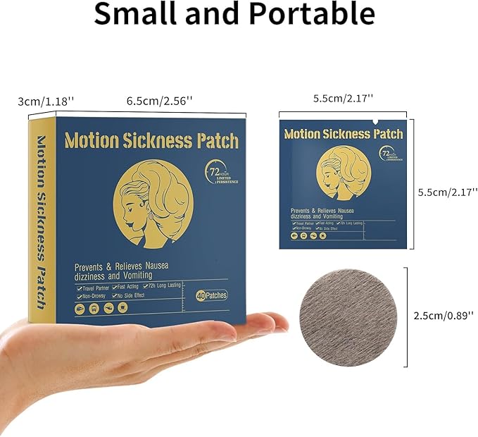 PHAEDRA Motion Sickness Patches & Sea Sickness Bands for The Relief of Nausea & Vomiting in Adults and Kids from Travel of Cars, Ships, Airplanes & Other Forms of Truck