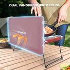 CAMPLUX Safari 2 Burner Propane Camping Stove 20,000 BTU, Portable 2 Burner Propane Camping Grill Stove with Foldable Legs, Push-Button Ignition, CSA Certified Regulator & Hose for Outdoor Cooking