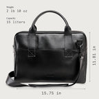 Nordweg Nomad Leather Briefcase NW080A – Leather Bag for Work & Travel – Fits 15.6” Laptop – Minimalist, Durable, Elegant