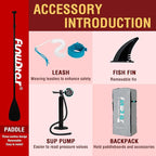 FunWater Inflatable Stand Up Paddle Board with Premium SUP Paddleboard Accessories, Anti-Slip EVA Deck, 11'/10'6'' Paddle Boards for Adults & Youth of All Skill Levels