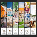 BestOffice 8FT Picnic Table Folding Table Camping Table Plastic Table Fold Up Table Lock for Party Event,White