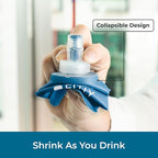 Soft Flask - Shrink As You Drink Soft Water Bottle for Hydration Pack - Folding Water Bottle Ideal for Running, Hiking, Cycling, Climbing & Rigorous Activity