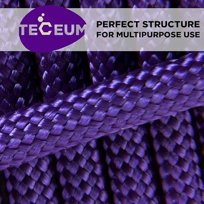 TECEUM 5/32" Paracord Rope 1000 – 1000ft / 200ft / 100ft / 50ft – Tactical Parachute Cord 4mm – 45+ Colors – Nylon String for Survival & Camping Gear – Stripe Cord for Survival – Utility Rope