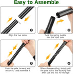 KOMCLUB Telescoping Tent Poles Tarp Poles 5-Section Adjustable Rods for Tent Fly and Tarps Lightweight Replacement Adjustable Tent Poles for Outdoor Sport Camping