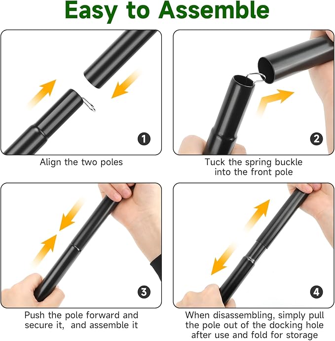 KOMCLUB Telescoping Tent Poles Tarp Poles 5-Section Adjustable Rods for Tent Fly and Tarps Lightweight Replacement Adjustable Tent Poles for Outdoor Sport Camping