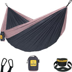 Wise Owl Outfitters Camping Hammock – 500lbs Portable Hammock with Tree Straps - Travel, Backpacking, Hiking, Outdoors Camping Gear - Single or Double