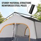HIKERGARDEN 6-8 Person Camping Tent - Portable Family Cabin Tent for Camp, Windproof Fabric Camp Tent Outdoor for Hiking, Backpacking, Traveling