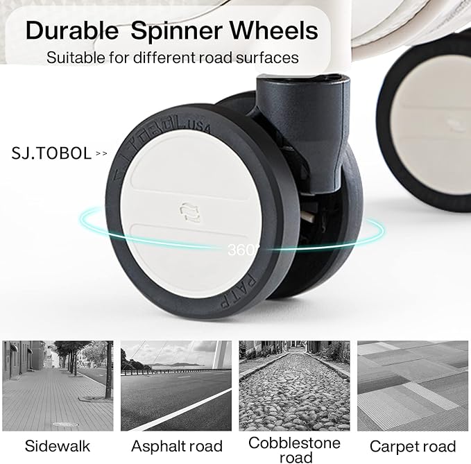 Hanke Luggage Sets 2 piece Carry On Luggage with Wheels PC Hard Shell Suitcases Lightweight Checked Travel Luggage Large Travel Suitcase Woman Men 20/29 Inch(Ivory White)