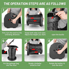 XXL Retractable Portable Toilet Travel Toilet (440lbs Capacity) Adjustable Height Camping Toilet for Adults & Kids (3.19-18.7 Inches) Collapsible Portable Potty for Camp/Car/Boat/Tent