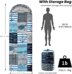 Sleeping Bags for Adults Youth Kids,3D Printing Camping Sleeping Bag for Girls Boys Lightweight Waterproof Cold/Warm Weather Sleeping Bag for 3 Seasons