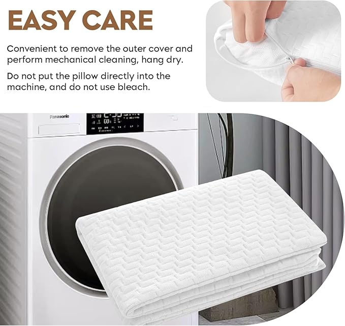 Small Shredded Memory Foam Pillow, Camping Pillow Travel Pillow - Compressible Medium Firm, Breathable Cover, Ideal Backpacking Hiking, Airplane and Car (Off-White, M)