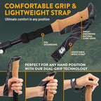 Premium Foldable Hiking Poles by USA Brand - Adjustable, Lightweight Trekking Poles Made of Aircraft Aluminum, Metal Flip Locks & Comfortable Real Cork and EVA Foam Grips