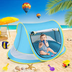 Baby Beach Tent,Large Pop Up Beach Tent Sun Shade for Beach,Portable Baby Travel Tent with Mosquito Net,Indoor Baby Play Tent,UPF 50+ UV Protection Sun Shelters for Infants