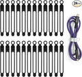 Silicone Cord Ties, Reusable 4.2in Cord Organizer for Charging Cables, Electrical Cords, Computer Wires, USB Data Cable Management(24Pcs, Black)