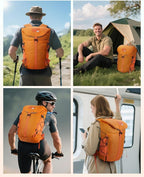 Blue Quartz Hiking Backpack 30L Lightweight Packable Backpack for Travel, Water Resistant Foldable Daypack for Women Men, Orange