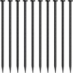 16 Inch Rebar Stakes 10 Pack Heavy Duty Ground Anchors 1/2 Inch Diameter Galvanized Steel Asphalt Anchoring Metal Spikes for Speed Bump, Parking Curb and Camping Tent