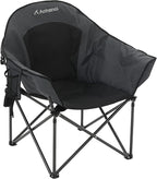 Oversized Camping Chairs, Camp Chairs, Camping Chairs for Heavy People, Padded Outdoor Folding Moon Chairs with Extra Wide Seats, Lawn Chairs Folding Supports up to 350lbs