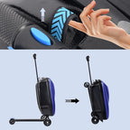 2-in-1 Ride-On Scooter Suitcase, 20” Foldable Hardshell Carry-On Luggage for Travel, Lightweight Kids Scooter Bag with Wheels
