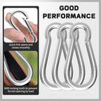 Carabiners Clip Spring Snap Hook,Heavy Duty Galvanized Steel(10&120PcsM6,50PCSM8&30PCSM10) Carabiner,Safety Quick Links Snap Hooks,Spring Clips for Swing Hammock Camping Keychain Outdoor