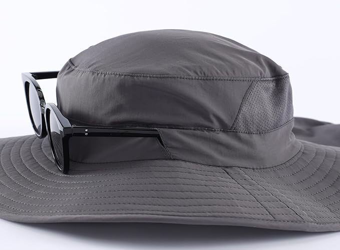 Home Prefer UPF 50+ Sun Hats for Men Women Wide Brim Fishing Hat with Neck Flap Summer Safari UV Protection Bucket Hat