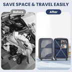 10 Set Compression Packing Cubes, Lightweight Travel Essentials, Stretchable Expandable Storage Bags, Compression Bags for Travel Accessories Luggage Storage Set (10 Pcs, Navy Blue)