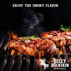 18 LB. Applewood Cooking Firewood Log & 1 LB. 100% Natural Apple Wood Chips Flavor by Billy Bucksin Co., Fatwood Fire Starter Stick Included for Outdoor Cooking, Smoking, Grilling, Camping & Fire Pit