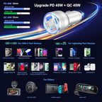 USB C Car Charger 5 Pack, Bangfun 65W 4-Port Dual 12V USB Car Charger QC+PD 3.0 Fast Charging Cigarette Lighter Adapter Plug for iPhone 16 15 14 13 12 11 Pro Max iPad,Samsung (Silver)