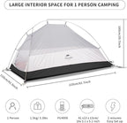 Naturehike Cloud-Up 1 Person Tent, Lightweight Backpacking Tents for One Man, Waterproof Ultralight One Person Tent for Camping Hiking Backpacking