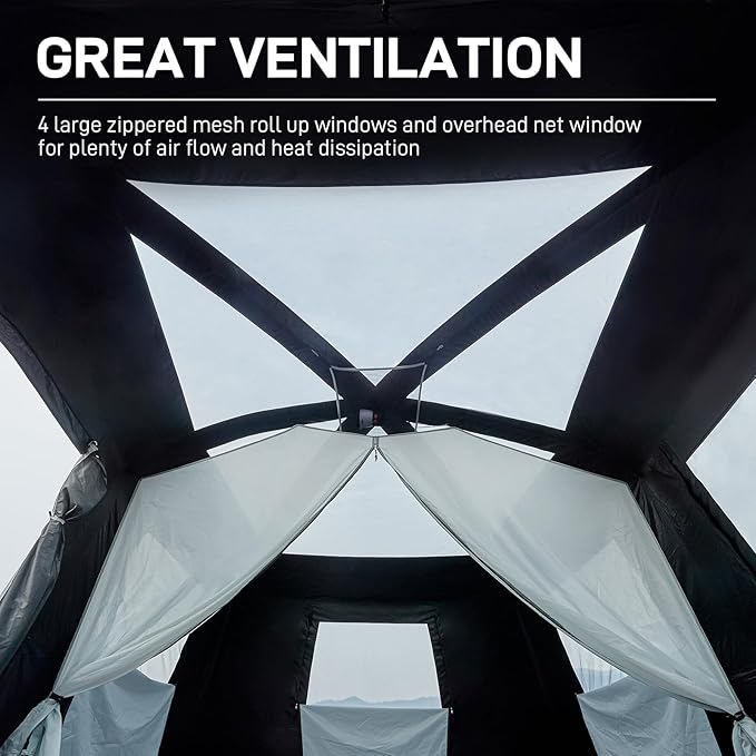 EVER ADVANCED 10 Person Camping Blackout Tent, Multi Room Tent for Family, Large Tents with Rainfly and Carry Bag, 2 Doors, Water-Resistant, 14ft x 10ft x 84in