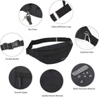 MAXTOP Large Crossbody Fanny Pack with 4-Zipper Pockets,Gifts for Enjoy Sports Festival Workout Traveling Running Casual Hands-Free Wallets Waist Pack Phone Bag Carrying All Phones