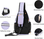MOSISO Sling Backpack Bag, Crossbody Shoulder Bag Travel Hiking Daypack Chest Bag with Front Square Pocket&USB Charging Port