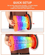 Collapsible Stool with Large Load Capacity,Portable Lightweight Folding Stool for Adults,Collapsible Chair Telescoping Design for Outdoor Fishing,Hiking,Travel,BBQ(Orange-Rainbow)