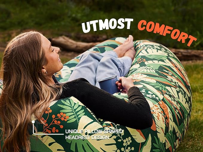 WEKAPO Inflatable Sun Lounger, Air Sofa, Hammock, Portable, Waterproof and Leak-Proof, Ideal for Backyard, Beach, Travel, Camping, Picnics and Music Festivals