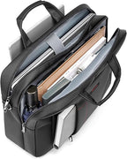 iDemoo ELITE 16 Inch Laptop Bag with Shoulder Strap - Jet Black - Laptop Briefcase, Expandable Water Resistant Laptop Shoulder Messenger Bag Durable Computer Case for Business/Travel/Men/Women