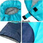Sleeping Bag - 3 Seasons for Adults Kids Boys Girls Camping Hiking - Warm Cold Weather Lightweight Portable with Compression Bag for Backpacking in Spring, Summer, Fall and Winter