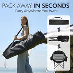 Oversized Camping Chairs for Adults - Heavy Duty Padded Outdoor Folding Lawn XL Camp Chair with Cup Holder Cooler Pockets for Outside Sports Beach Fishing Garden Portable Supports 500lbs, Black