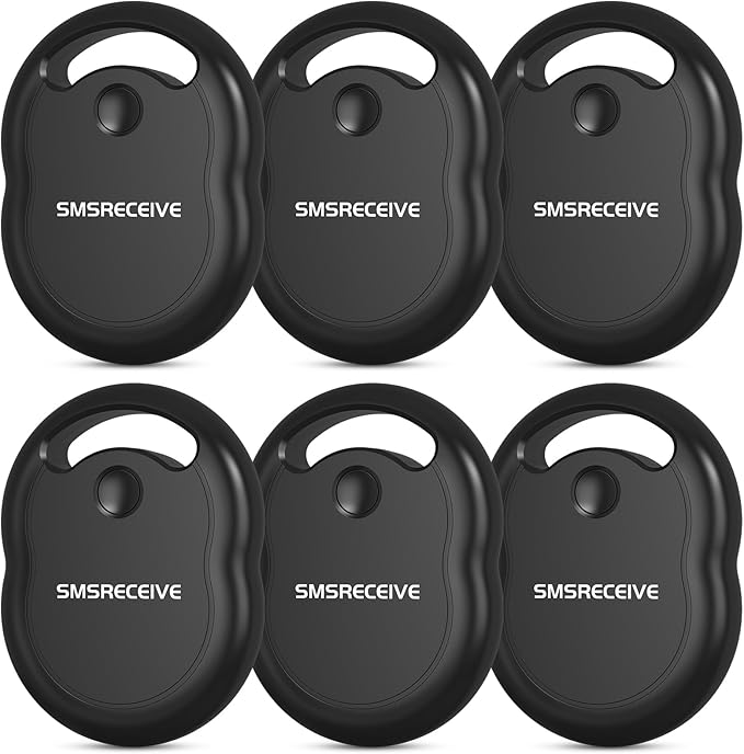 Tracker Tags-6 Pack [Apple MFI Certified], Smart Bluetooth Tracker Works with Apple Find My APP (iOS Only, Not for Android), Key Finder and Item Locator Smart Tag for Keys, Luggage, Backpack(Black)