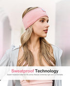 Perytong Sleep Headphones Wireless, Bluetooth Sports Headband Headphones with Ultra-Thin HD Stereo Speakers Perfect for Sleeping,Workout,Jogging,Yoga,Insomnia, Air Travel, Meditation (Bright Pink)
