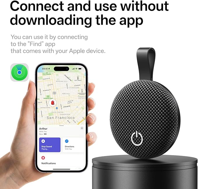 Air Tracker Tags-2 Pack, Bluetooth Tracker Works with Apple Find My (iOS Only), Smart Tag with Keychain, Item Finder for Luggage/Key/Suitcase/Pets/Wallet, Replaceable Battery (Dark Gray)