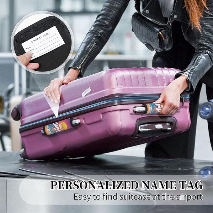 2 Pack Luggage Handle Wrap with Travel Tags - Non-Slip Protective Cover Soft Handle Grips Covers for Suitcase(Hello Summer)