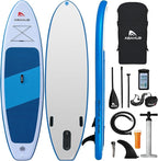 Abahub Inflatable SUP, Wide 10'6" x 31"/34" x 10'6" iSUP, Blue Standup Paddleboard with Adjustable SUP Kayak Paddle, for Yoga, Paddle Board, Kayaking, Surf, Canoe, Fishing