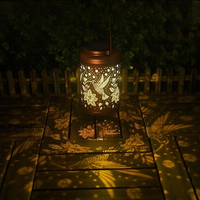 Gifts for Women Men Mom, Hummingbird Solar Lights Outdoor Waterproof, Mothers Day Gifts Decoration Outside for Outdoor, Yard, Lawn, Balcony Garden Decor Solar Lantern