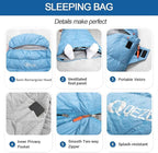 Down Sleeping Bag for Adults, 600 Fill Power, Ultralight & Compact with Compression Sack for Backpacking, Camping, Hiking